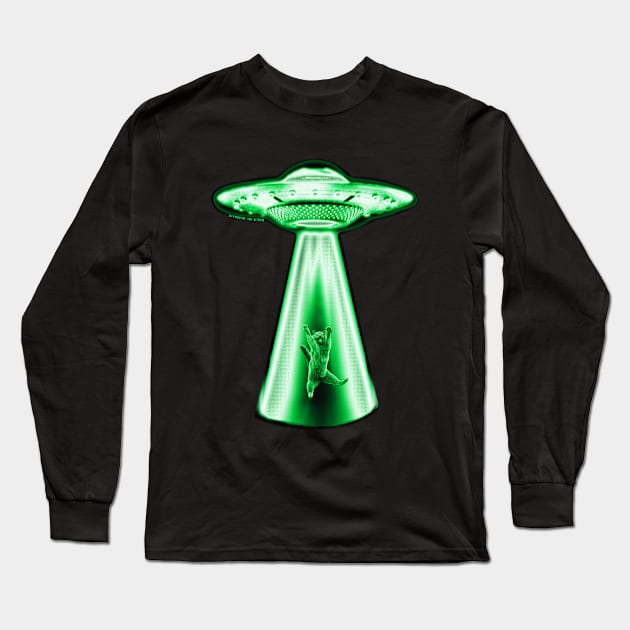 Green Alien Abduction Long Sleeve T-Shirt by ROLLIE MC SCROLLIE